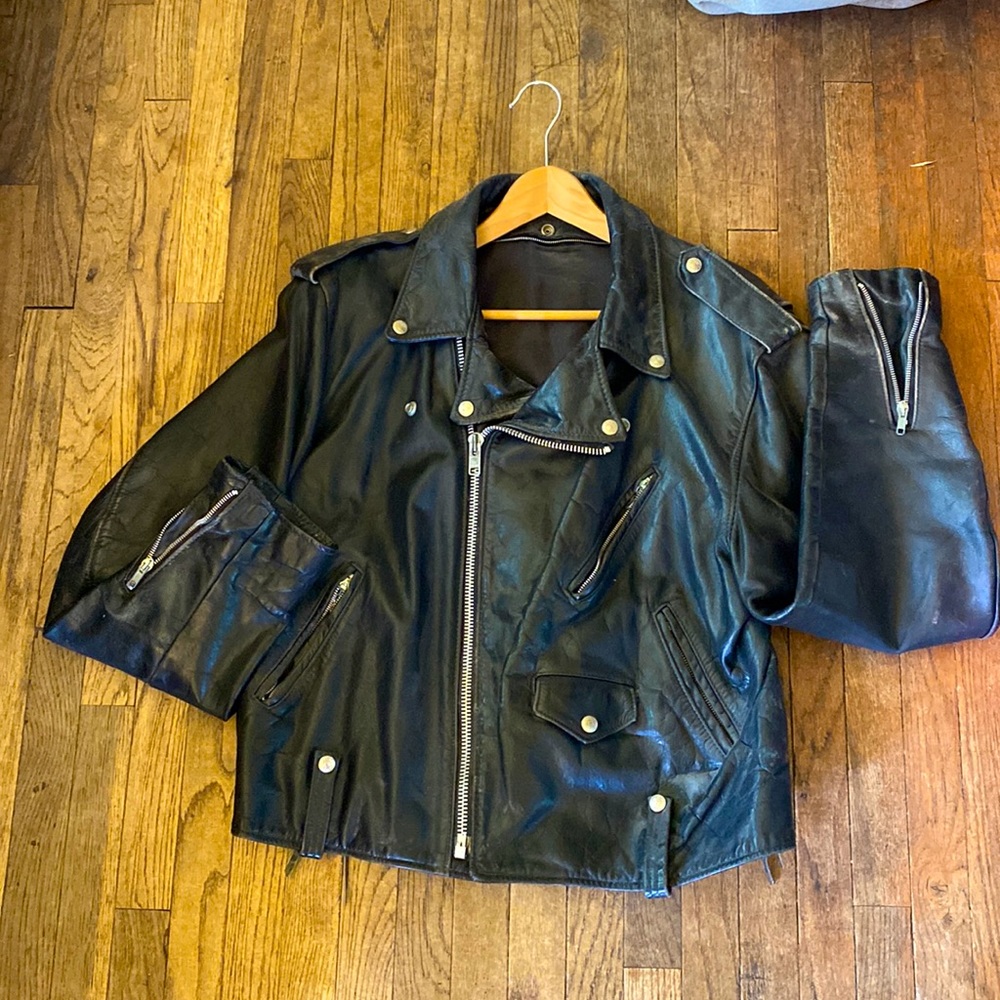 Men’s Schott leather motorcycle jacket